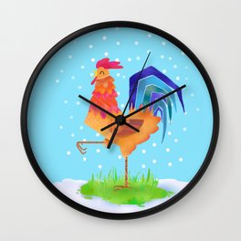 New Year rooster 2017 Wall Clock