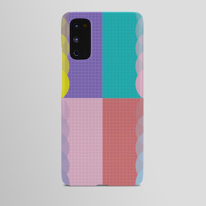 Grid retro color shapes patchwork 3 Android Case
