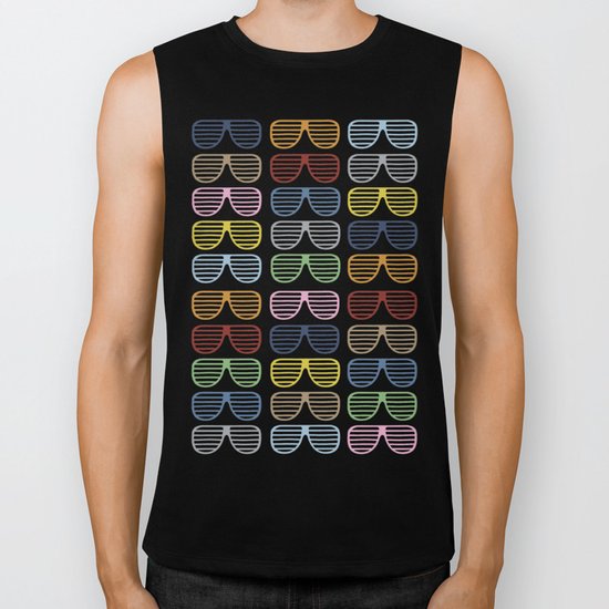 Rainbow Shutter Shades Biker Tank