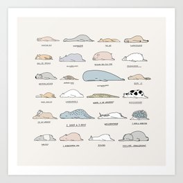 The Moody Animals (Colours) Art Print