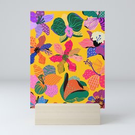 Tropical Flowers Color Pop Yellow Mini Art Print