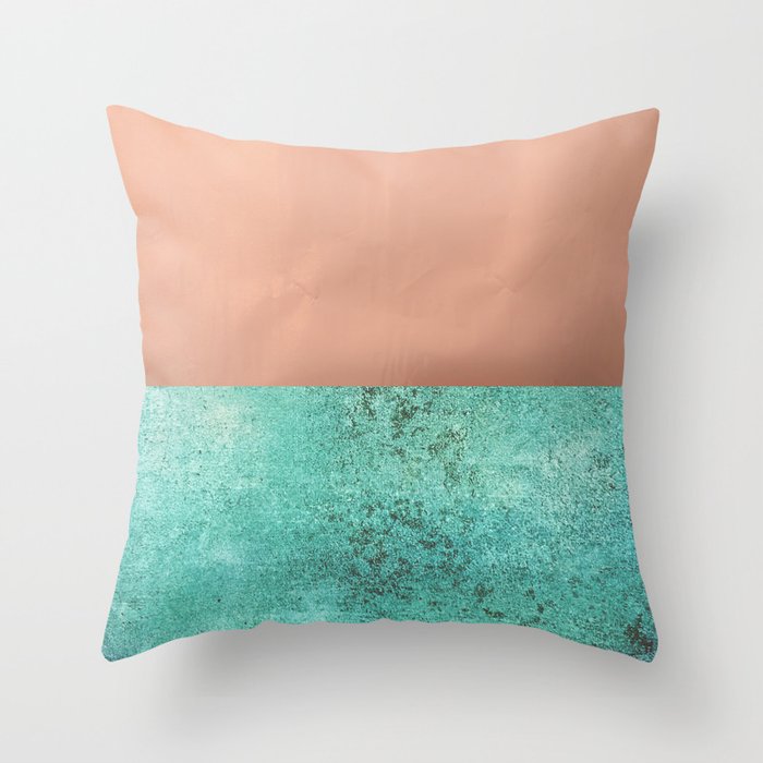 NEW EMOTIONS - ROSE & TEAL Throw Pillow