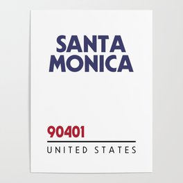 Santa Monica 90401 Postal Code Poster