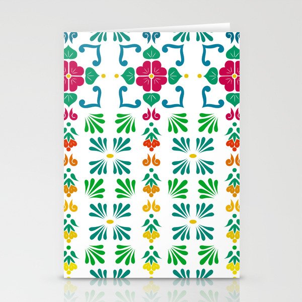 Green 3, Framed Talavera Flower Stationery Cards