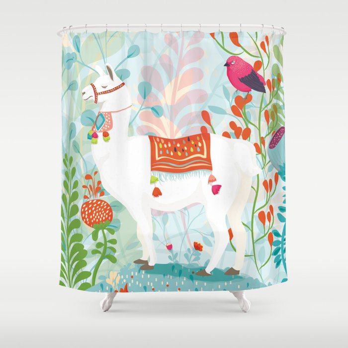 Llama Shower Curtain By Lindseyeade Society6