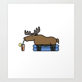 Moose on Vacation Art Print