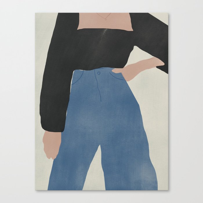 Minimal blue jean Canvas Print