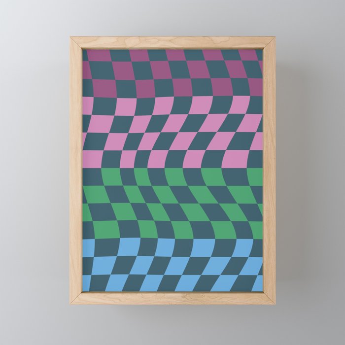 Colorful Checkerboard Pattern 6 Framed Mini Art Print