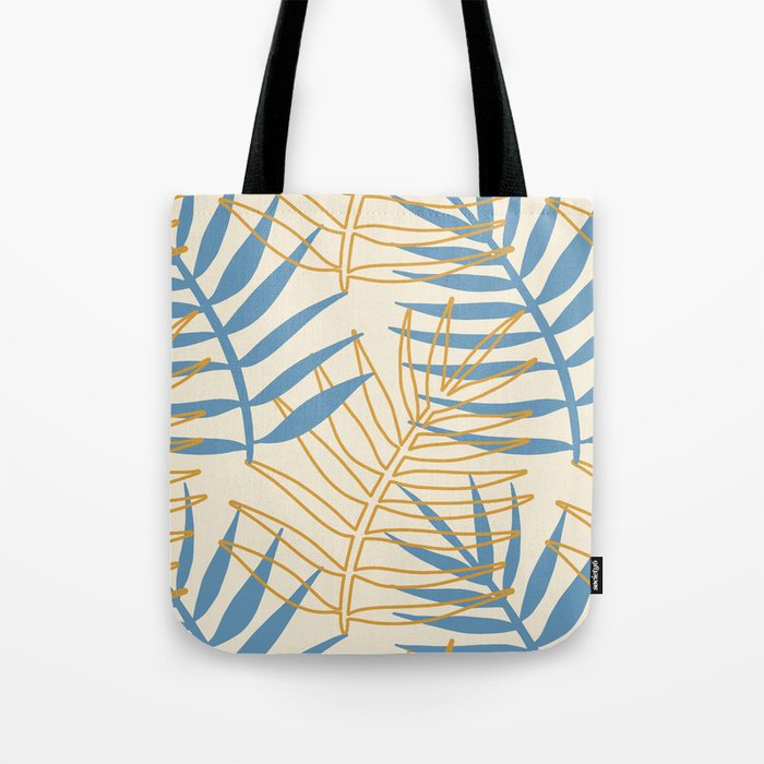 Blue Palm Tote Bag