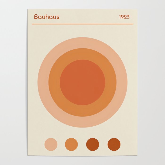 Bauhaus Brown Vintage Poster Poster