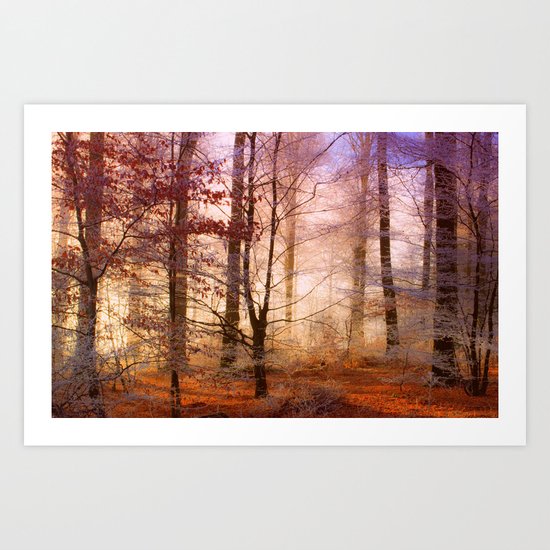 ORANGE FOREST FLOOR Art Print