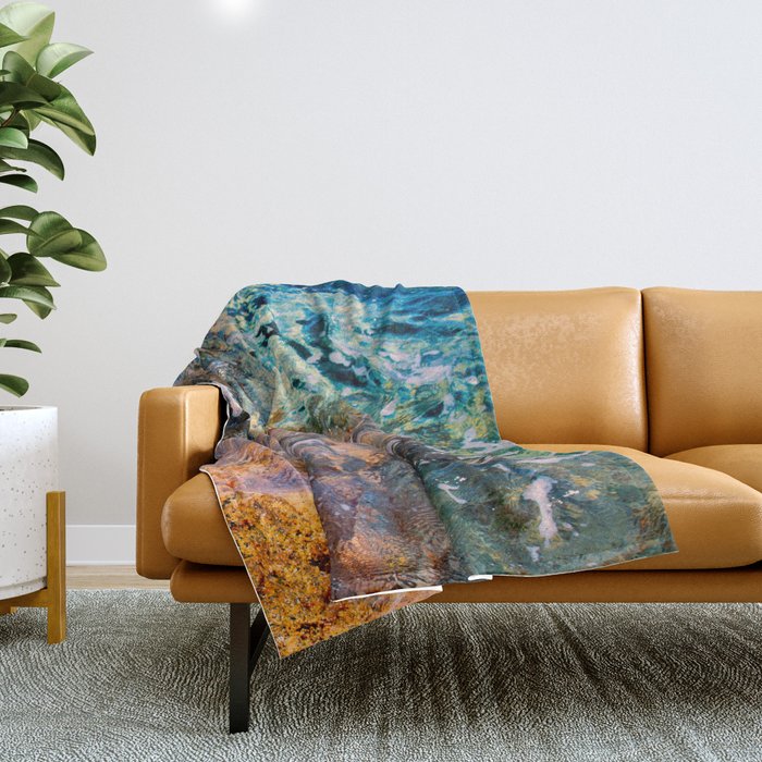 Abstract Flowing Water Photo Manipulation Throw Blanket