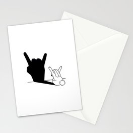 Rabbit Rock and Roll Hand Shadow Stationery Card