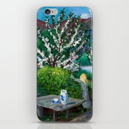 Mother and Children by the Garden Table by Nikolai Astrup iPhone Skin