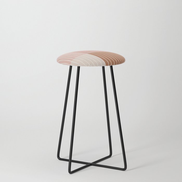 Color Block Line Abstract XVI Counter Stool