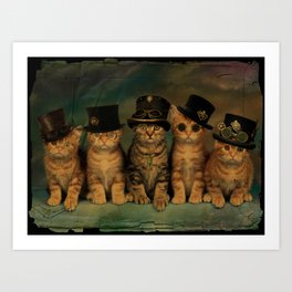 Steampunk Kittens Art Print