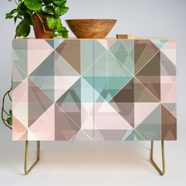 Triangles overlapping colors pattern Credenza