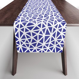 Blue Geometric Pattern Table Runner