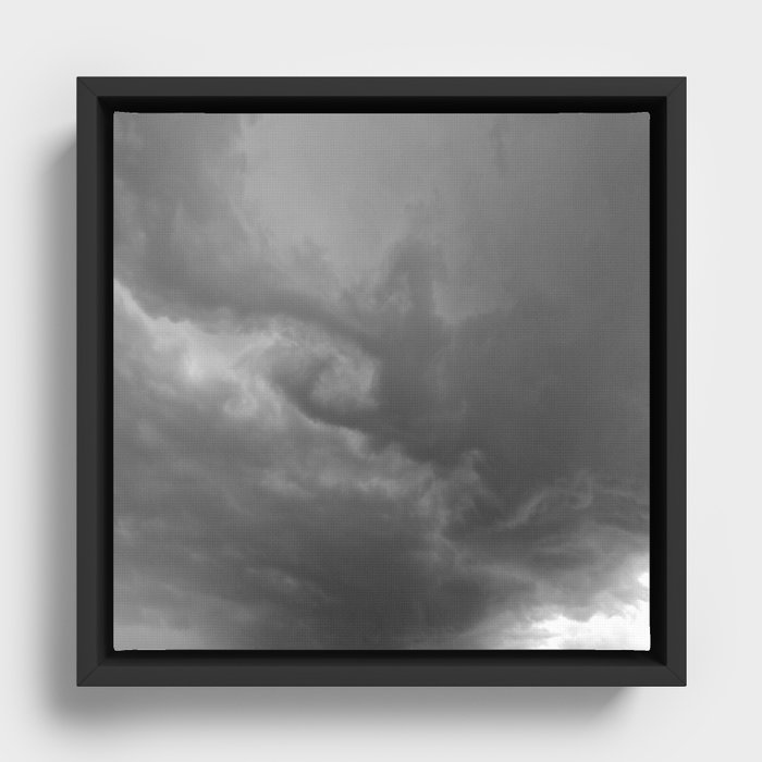 Before the Lightening in Black and White Framed Canvas