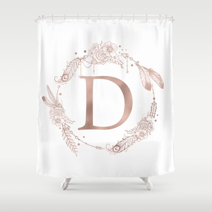Initial Monogram Shower Curtain, Initial D Shower Curtain