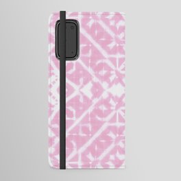 Pink and white diamond shibori tie-dye Android Wallet Case