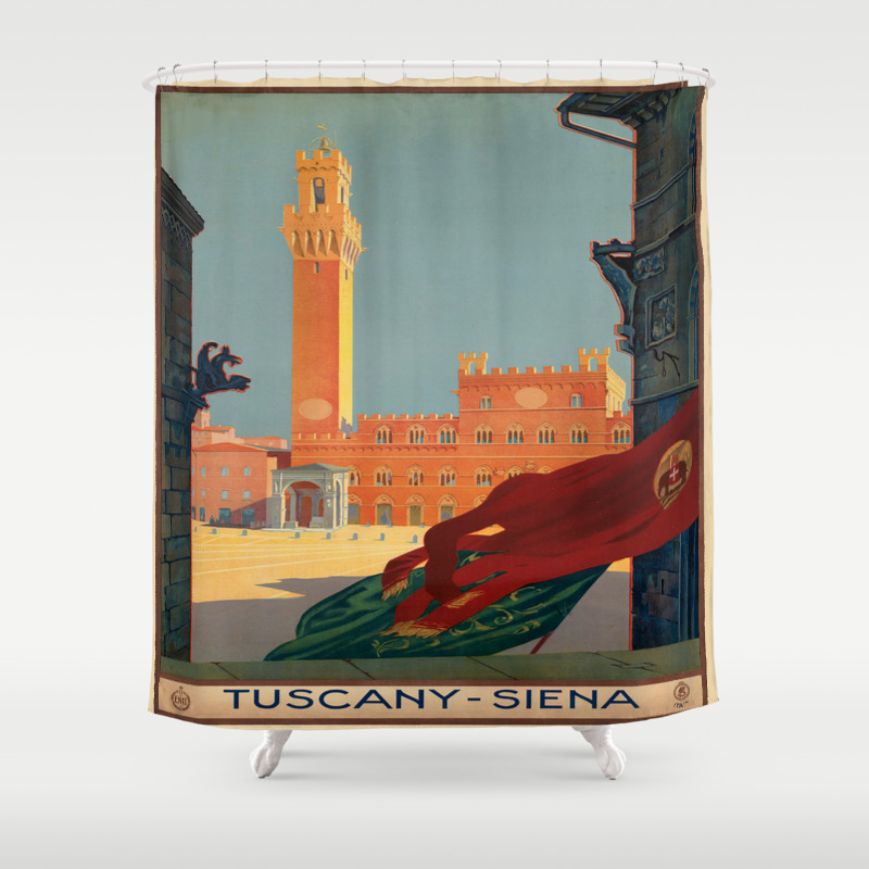 Vintage Poster Tuscany Siena Shower Curtain By Mosfunky Society6
