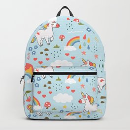 Rainbows and Unicorns Backpack | Kathrinlegg, Cherrypattern, Babynursery, Girltoddler, Kidspattern, Ditsyfloral, Fantasydesign, Magicmushrooms, Mushrooms, Unicorndesign 