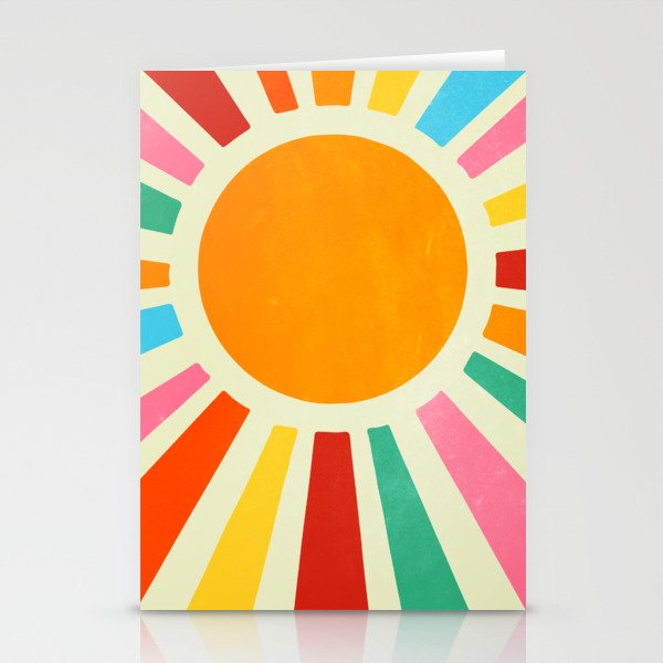 Retro Sunrise: Rainbow Edition Stationery Cards