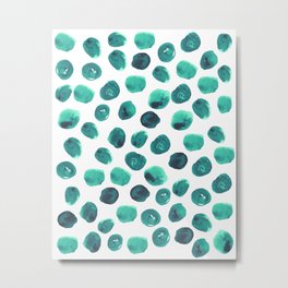 Esme - painted brushstroke emerald jade mint dots polka dots pattern design  Metal Print | Painting, Abstract, Curated, Children, Pattern 