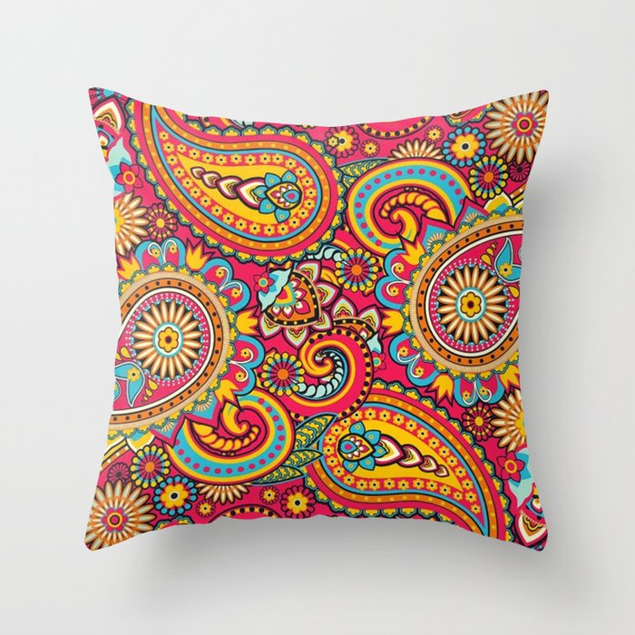 Paisleys Throw Pillow for home décor