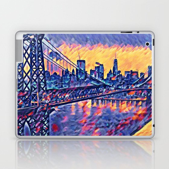 Colorful sunset over New York City Laptop & iPad Skin
