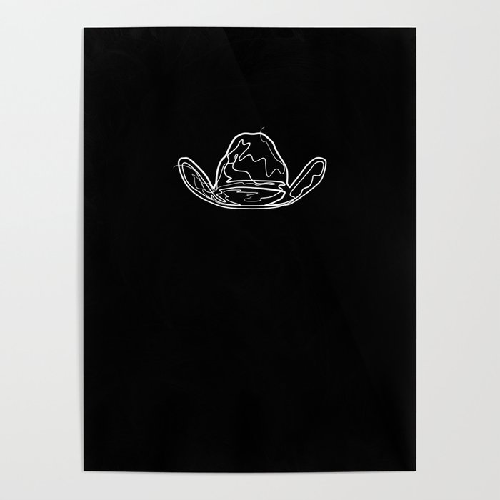 Cowboy Hat - One Line Drawing Poster