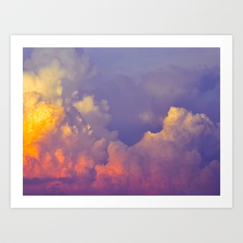 Purple Pastel Clouds Fluffy Cotton Candy Whimsical Fairytale Sky