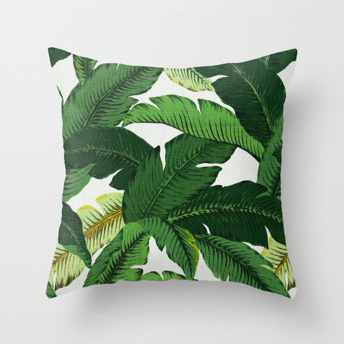 banana leaf palms Throw Pillow
