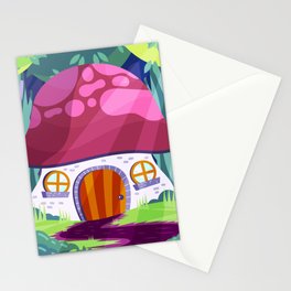 Cute Mushroom House Stationery Card