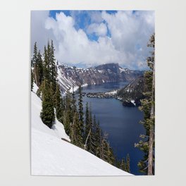 Snow at Crater Lake  Poster