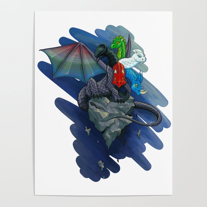 Tiamat the Five-Headed Dragon Poster