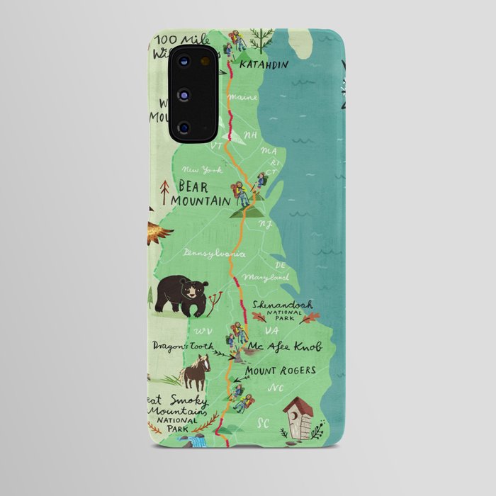 Appalachian Trail Hiking Map Android Case by Christiane Engel
