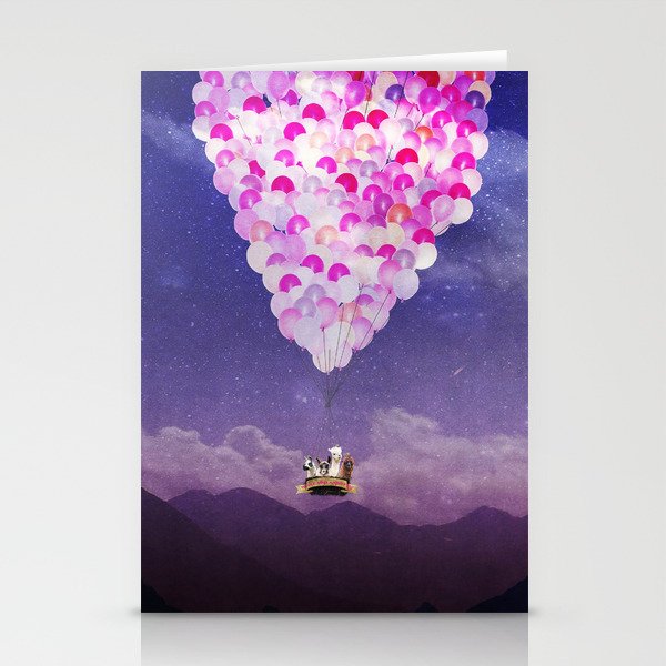 ALPACAS  EXPLORING IV PINK BALLOONS Stationery Cards