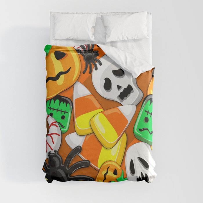 Halloween Spooky Candies Party Duvet Cover