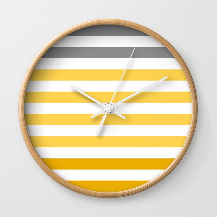 Stripes Gradient - Yellow Wall Clock