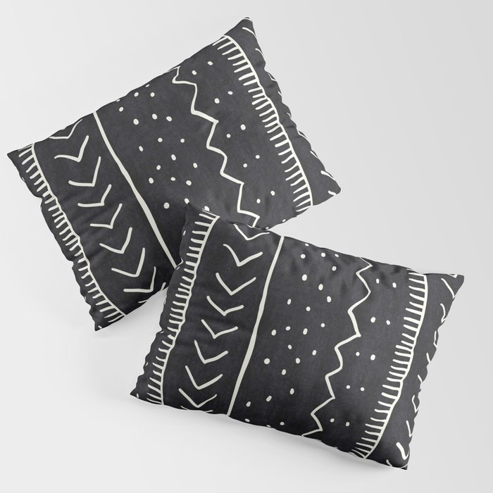 Cute Geometric Stripe in Black and White Pillow Sham