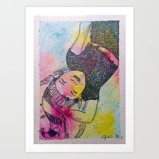 Dropping In To Say Hi ( Upside Down Fairy ) Art Print