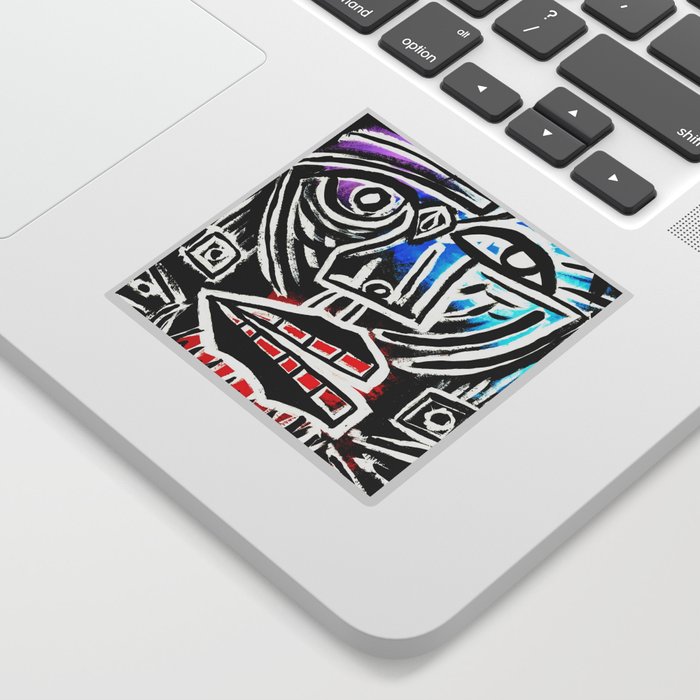 Excuse Me Abstract Face Painting Sticker By Raincloudartist
