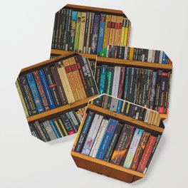 Bookshelf Books Library Bookworm Reading Pattern Coaster
