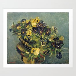 Basket of Pansies on a Table, Vincent van Gogh Art Print