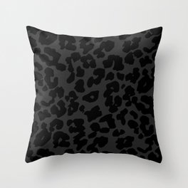 Black Leopard Print Pattern Throw Pillow