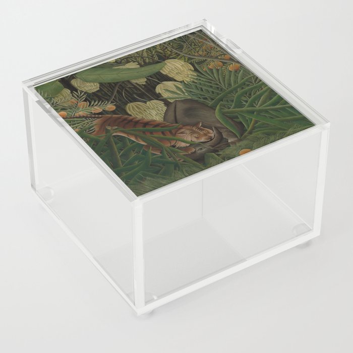 Fight between a Tiger and a Buffalo Acrylic Box