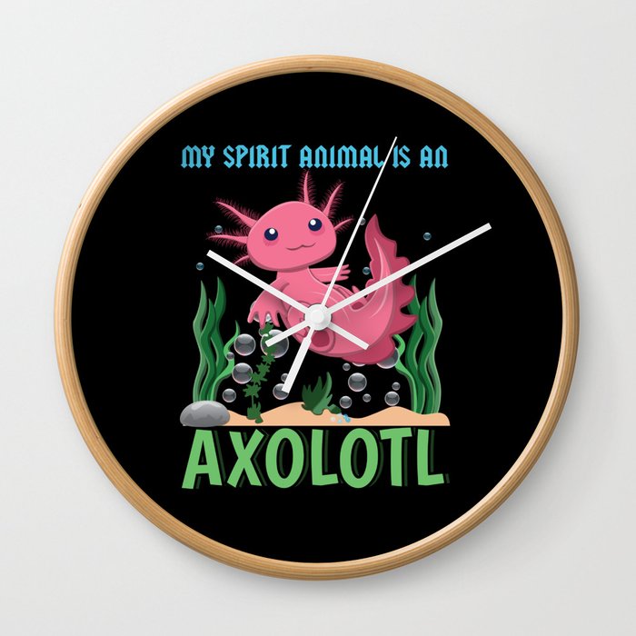 My Animal Axolotl Cartoon Cute Kawaii Axolotl Wall Clock