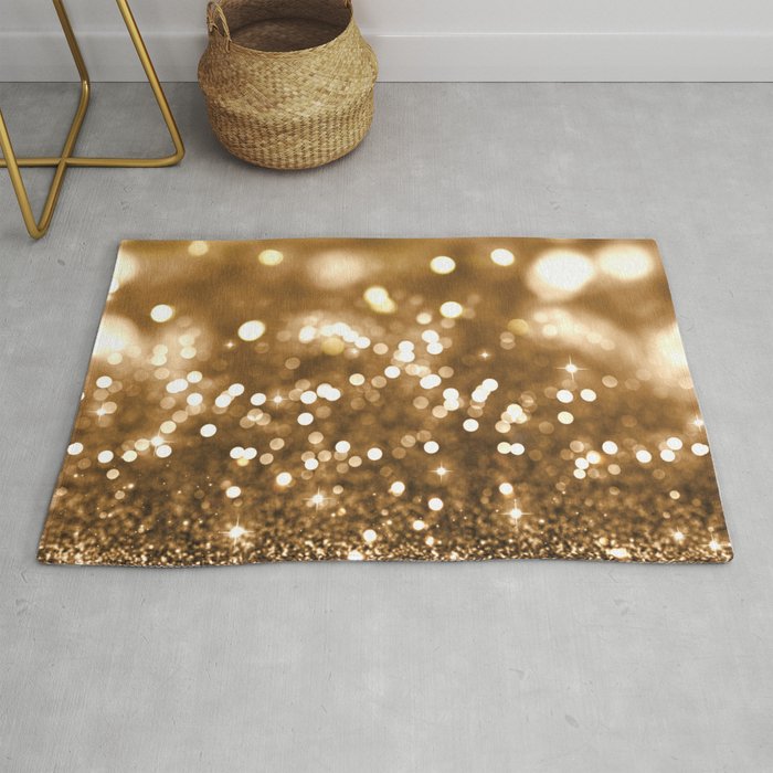 Pure Gold - Christmas Gold Glitter Rug